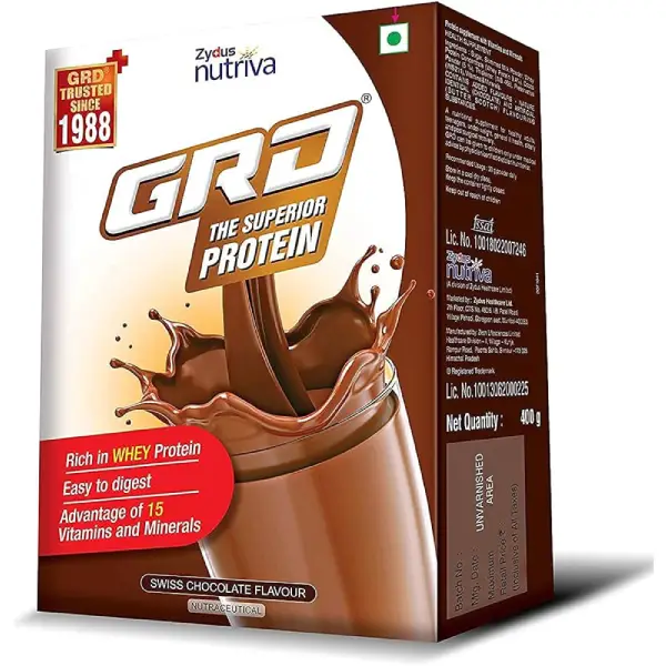 GRD Whey Protein with Vitamins & Minerals | Flavour Chocolate Powder